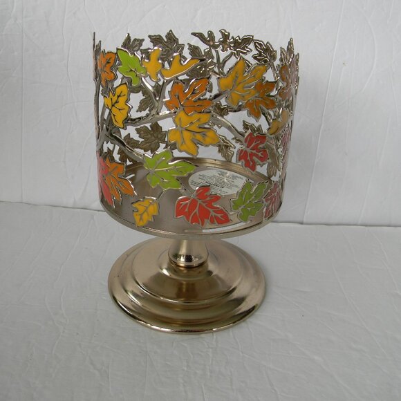 Bath & Body Works FALL LEAVES Candle Holder * 3-Wick * Fall * Pedestal - Picture 1 of 6